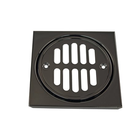 WESTBRASS Shower Strainer Set Square W/ Crown in Powdercoated Black D313-62